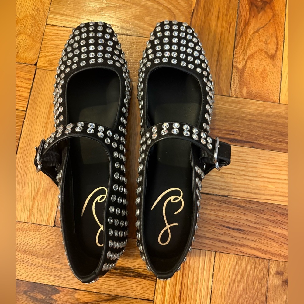 NEW Sam Edelman Black Studded Flats - Picture 3 of 4